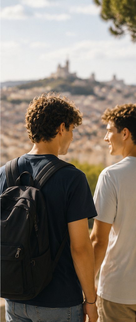 Deux étudiants sur les hauteurs de Marseille
